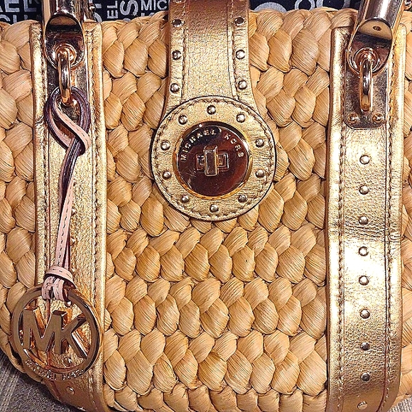 MICHAEL Michael Kors Wicker & leather Studded Sachel - Picture 2 of 16